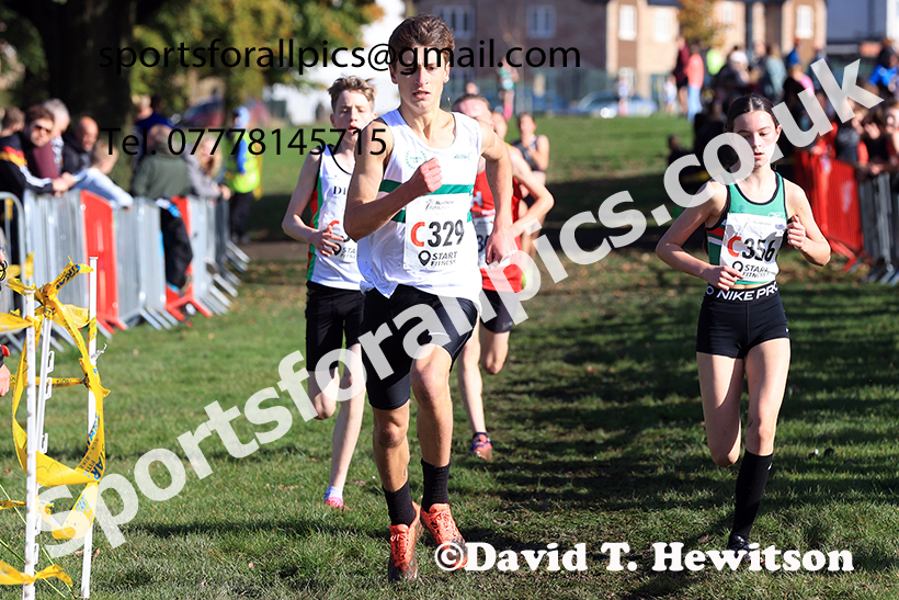 Boys under-15s, 2024 Northern Cross Country Relays, Graves Park, Sheffield.   Photo: David T. Hewitson/Sports for All Pics